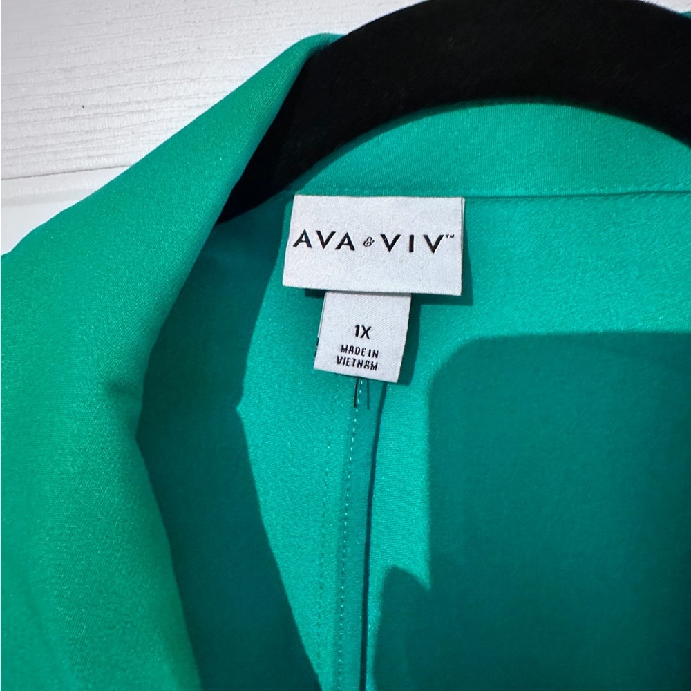 Ava & Viv green blazer 1X